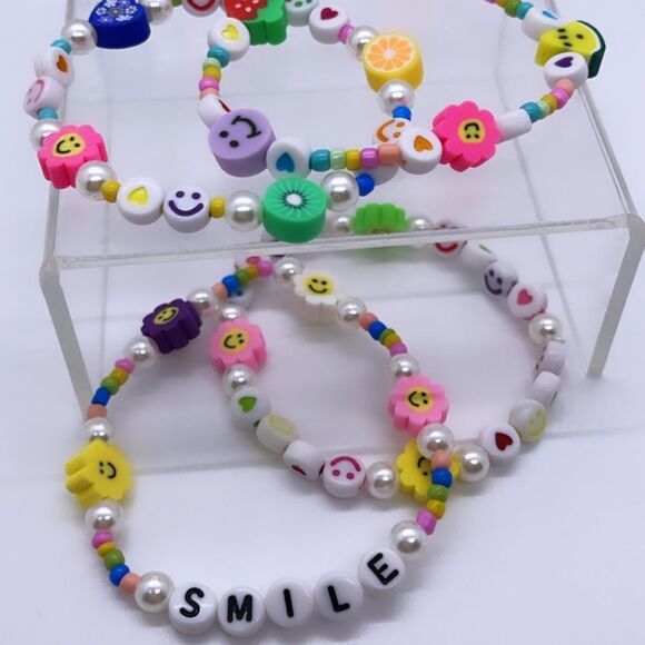 NWT Wool + Pepper Co. Y2K Smile Bracelet Stack (4) - Picture 4 of 4